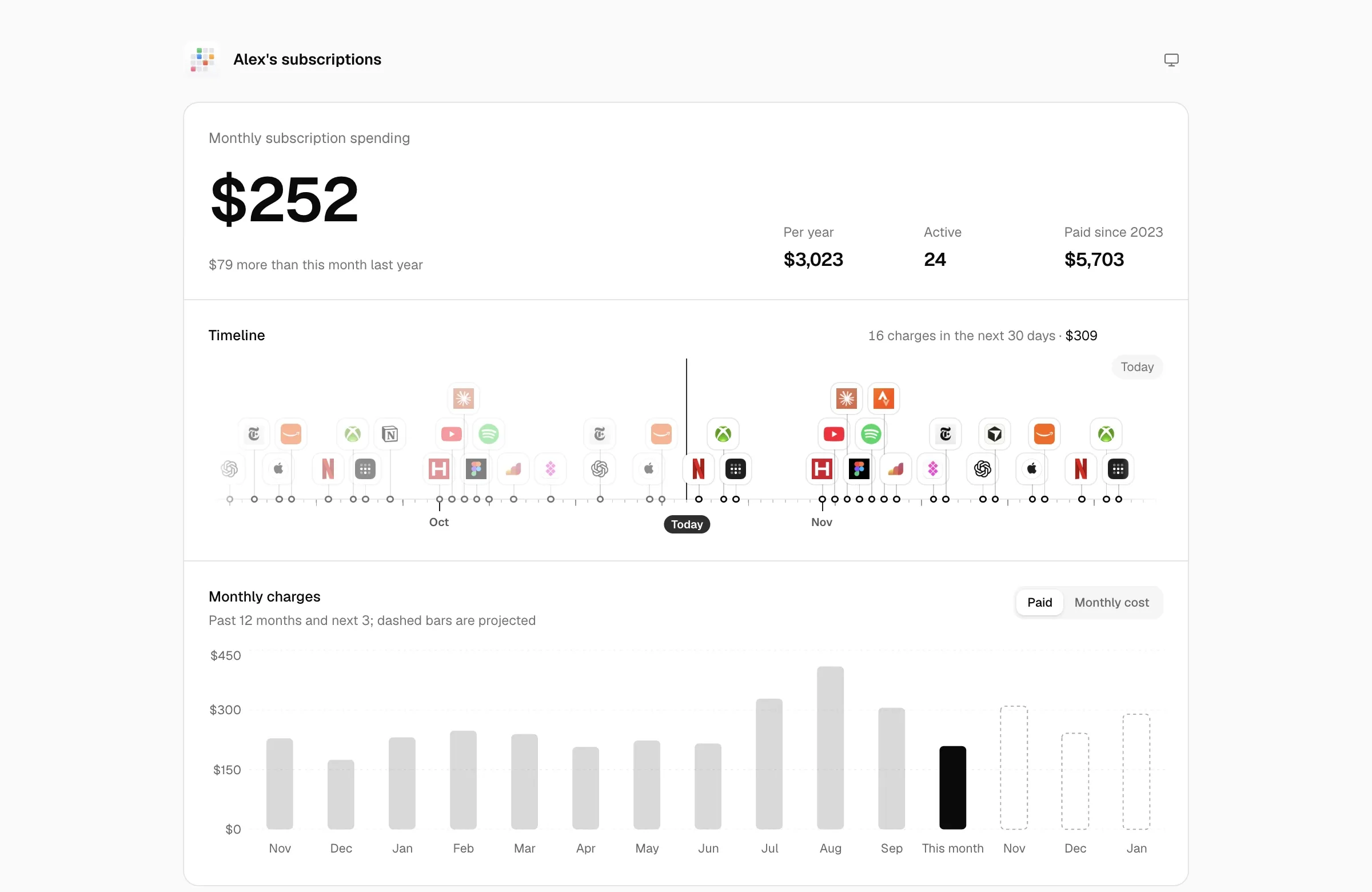 Public subscription page using demo data